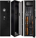 Large Rifle Safe, Gun Safe for Home Rifles and Pistols, Quick Access 5-6 Gun Cabinet Shotgun Safe (with/Without Scope) with Pistol Lockbox Slient Mode (Large Gun Safe-Biometric) …