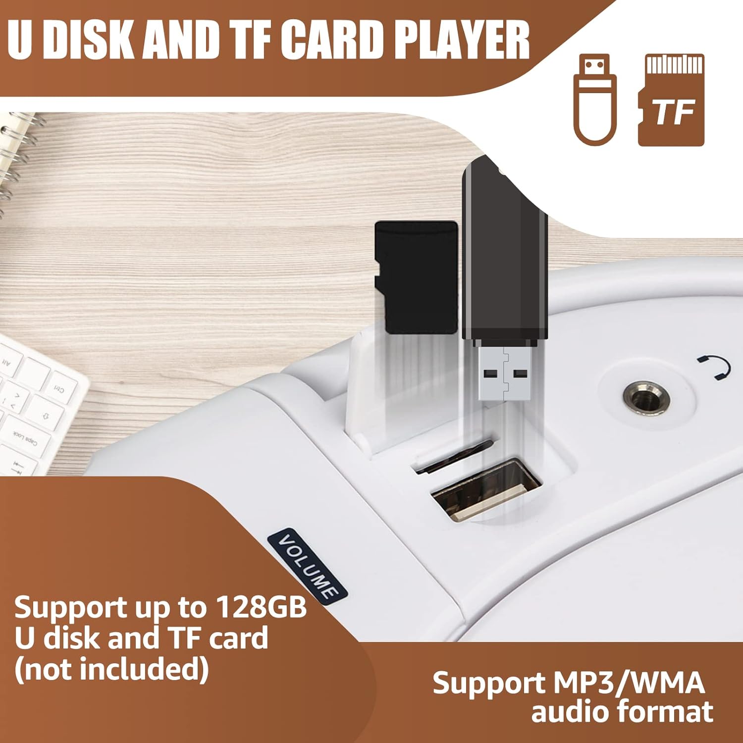 CD and Cassette Player Combo with Stereo Sound, Remote Control, Bluetooth, USB, AUX I500