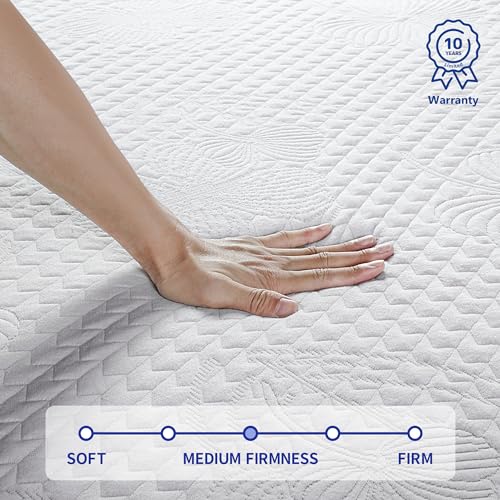 King Size 10 Inch Gel Memory Foam Mattress, Medium Firm D17740