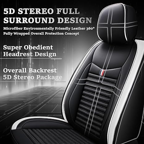 Leather Seat Covers for Toyota Corolla 2000-2024, 5 Seats, Full Set with Pillow E9274