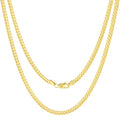 Nuragold 14k Yellow Gold 3.5mm Solid Miami Cuban Link Chain Pendant Necklace, Mens Womens Jewelry 16" 18" 20" 22" 24" 26" 28" 30"