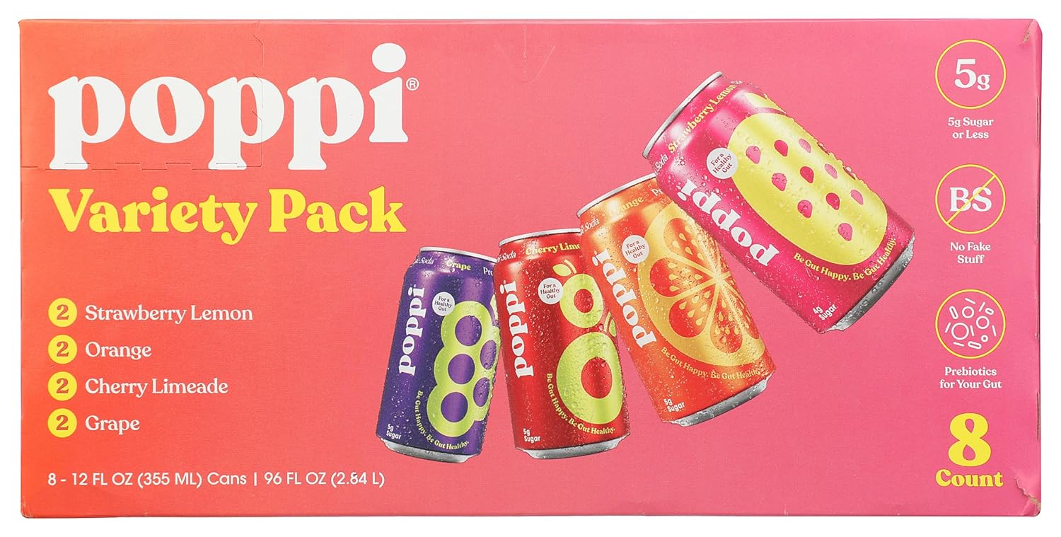 Probiotic Soda Variety Pack, 12 oz, 8 Count Z970480