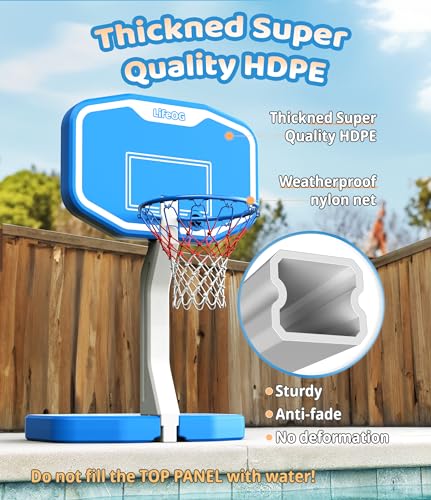 Swimming Pool Basketball & Volleyball Game Set with Hoop, Balls, Net, and Pump H4212