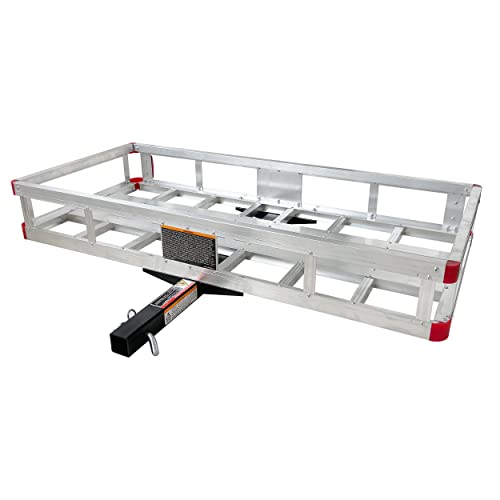 Aluminum Cargo Carrier with High Side Rails, 2" Hitch Mount, 500-lb Capacity A31449