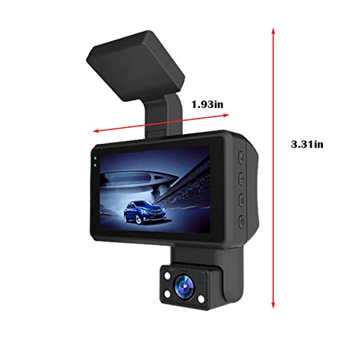 Dash Cam 2 Channel 1080P Dual Cameras FHD DVR 3.0" IPS Screen 170° Wide Angle G-Sensor Parking Monitor Loop Recording Motion Detection WDR Night Vision U288077
