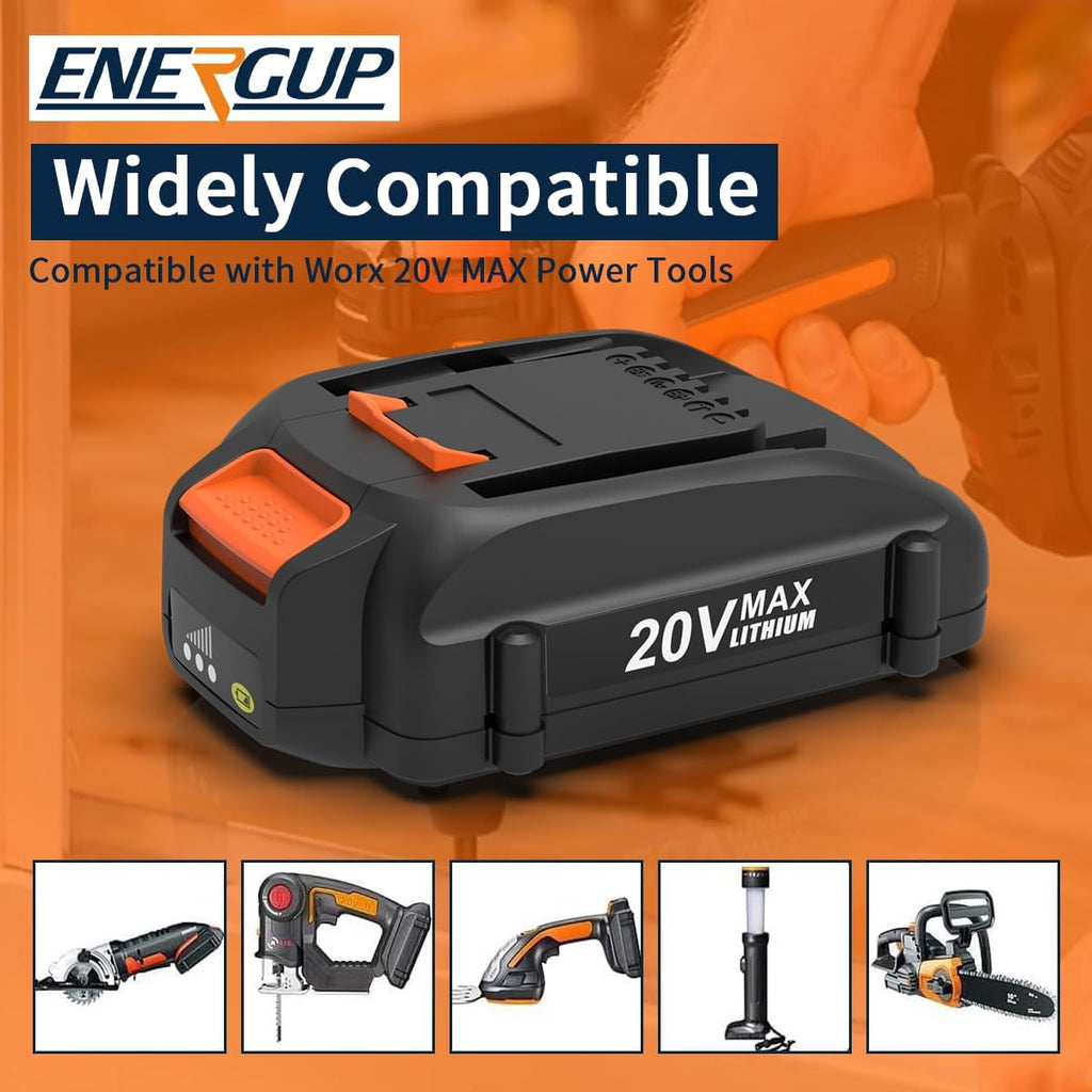 20V 4.0Ah Lithium Battery 2-Pack for Worx 20V Tools Y54083