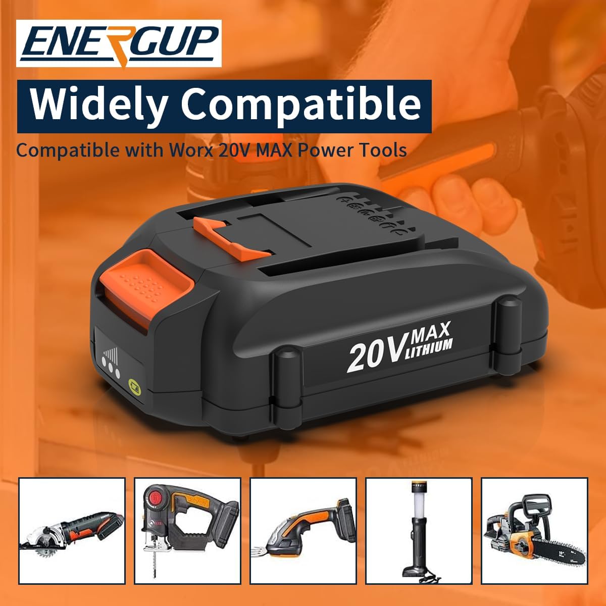 20V 4.0Ah Lithium Battery 2-Pack for Worx 20V Tools Y54083