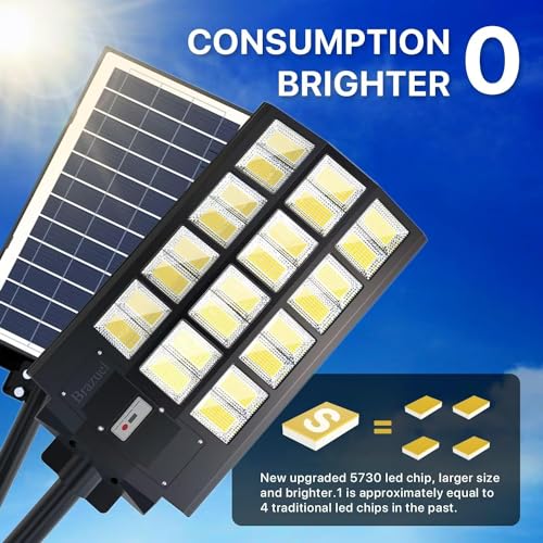 Solar Street Lights Outdoor Waterproof, 6500K LED, Motion Sensor R2774
