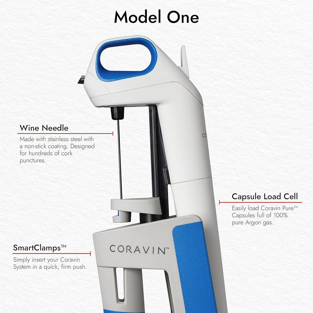 Wine Bottle Opener and Preservation System with 2 Argon Capsules E8962