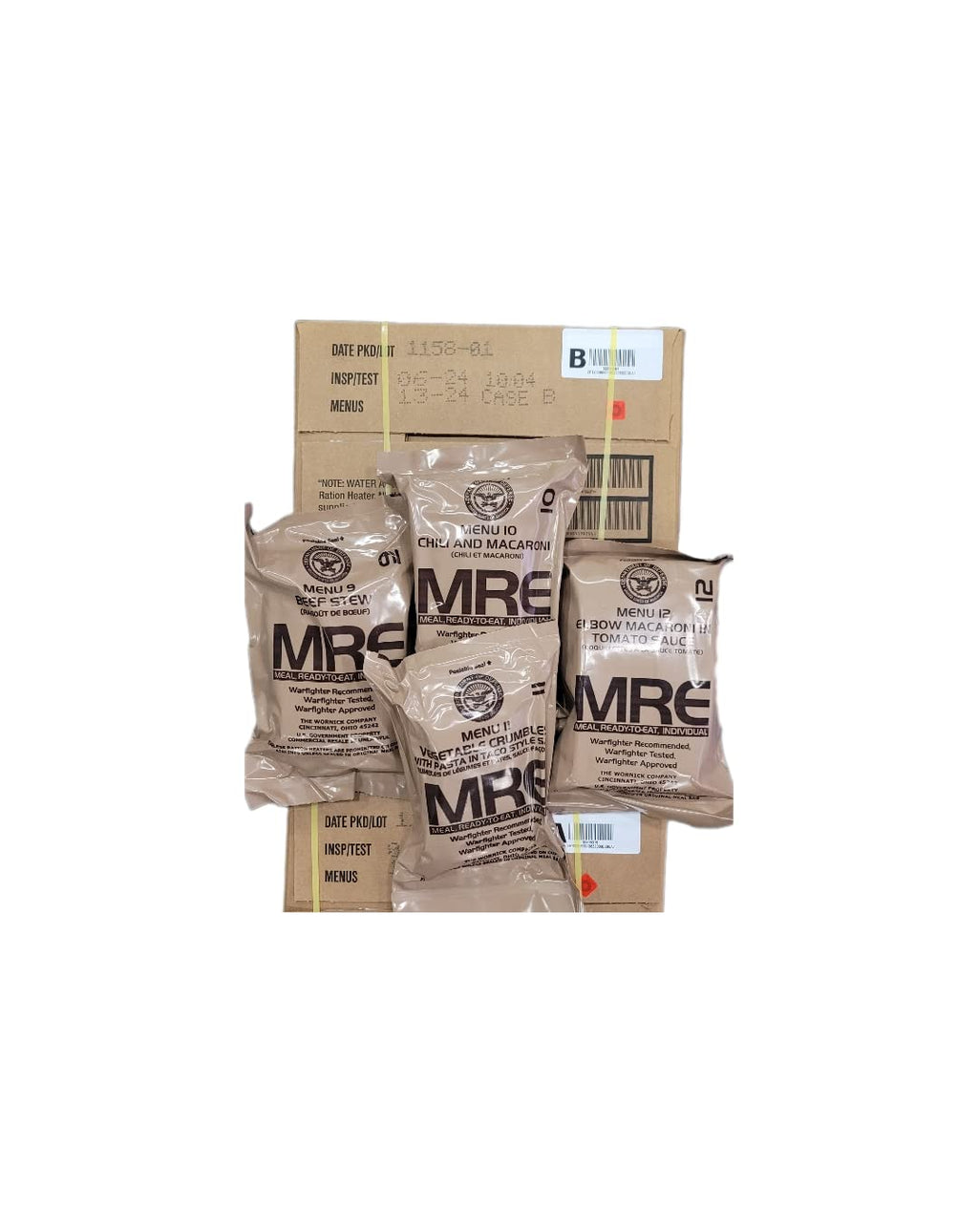 MREs Meals Ready-to-Eat Assorted Flavor 4-Pack Emergency Meals E276