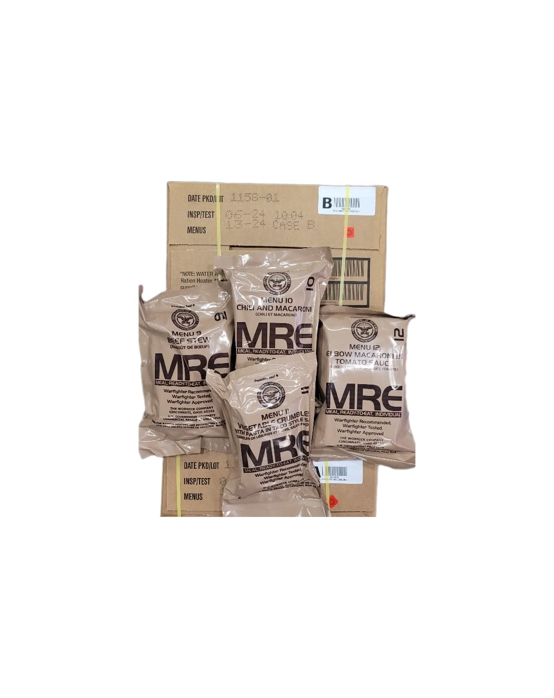 MREs Meals Ready-to-Eat Assorted Flavor 4-Pack Emergency Meals E276