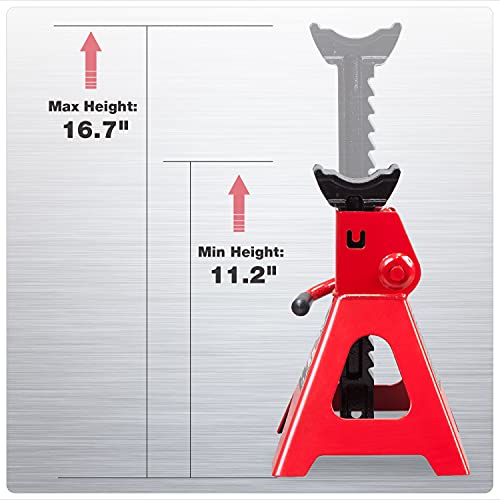 2 Ton Car Lifting Stand, Red, 2 Pack T1699
