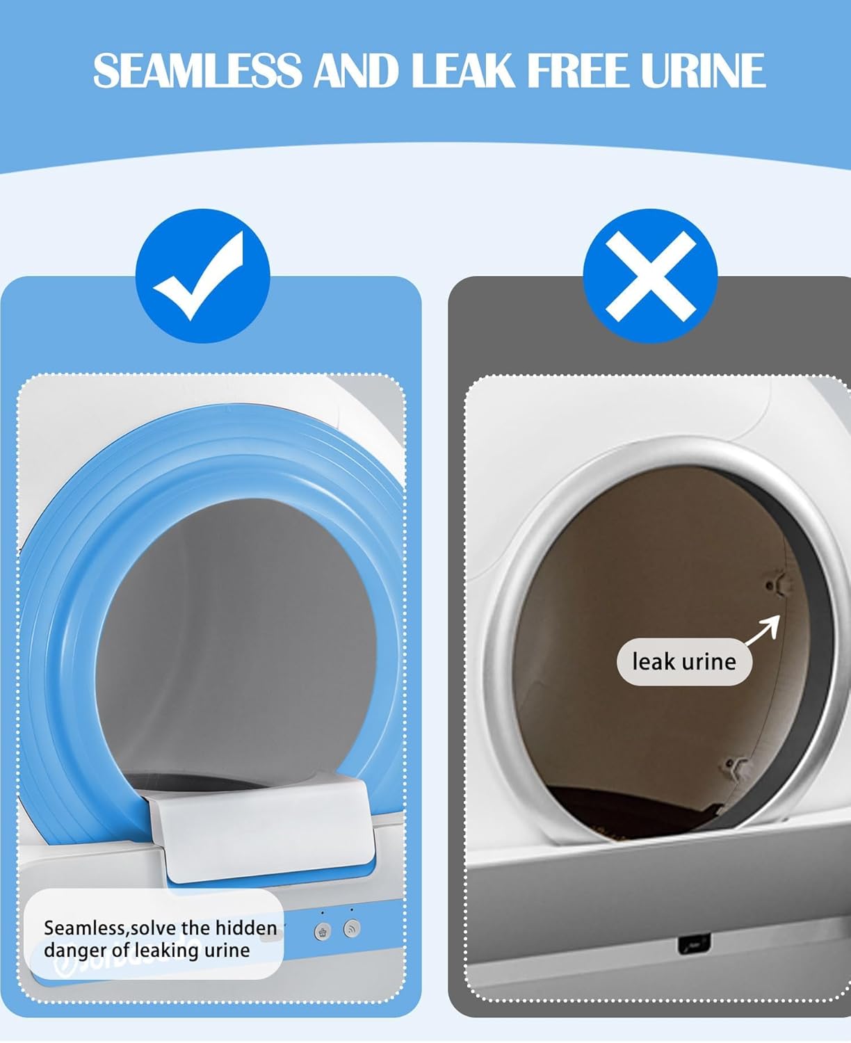 Automatic Self Cleaning Cat Litter Box with App Odor Control H7220