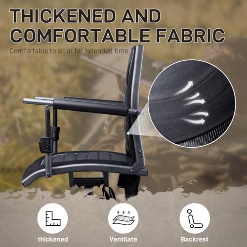360° Silent Swivel Folding Hunting Chair, Adjustable Seat for Outdoor, Supports 300lbs O72459