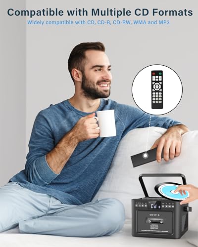 Portable CD Player with Cassette and Bluetooth Radio X93122