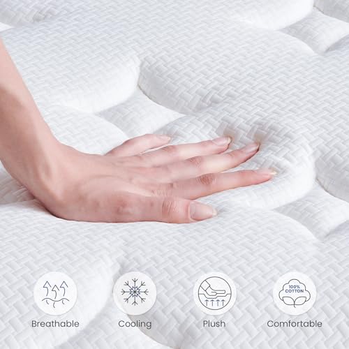 Queen Size 14 Inch Gel Memory Foam Mattress in a Box with Pocketed Springs A3876