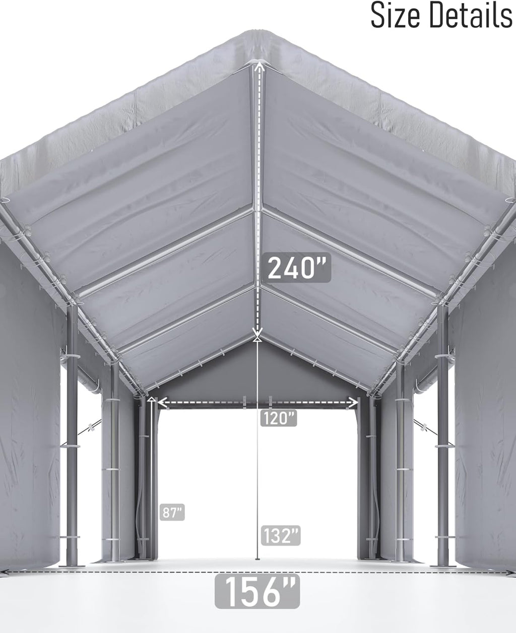 Carport 13x20 Heavy Duty Portable Garage with Waterproof Canopy and Doors X1547