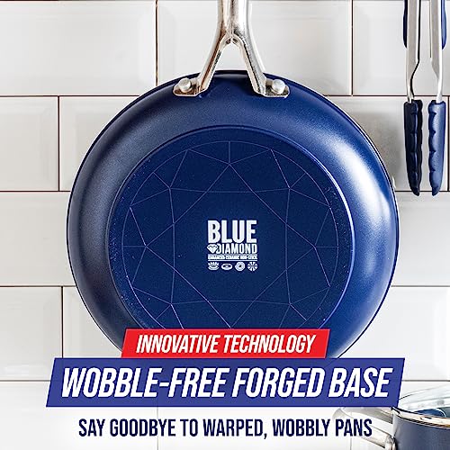 Diamond Infused Ceramic Nonstick Frying Pan Skillet Set, 9.5" and 11", PFAS-Free P6322
