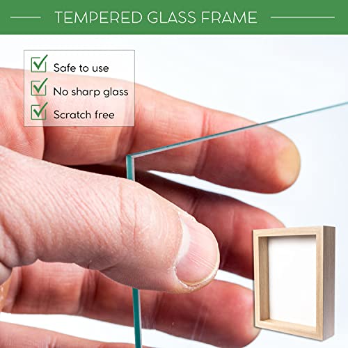 11" x 11" Dark Oak Wooden Shadow Box Frame with Tempered Glass and Felt Back I172