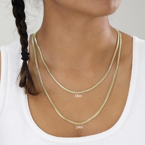 14k Yellow Gold 3.5mm Solid Miami Cuban Link Chain Pendant Necklace J42143