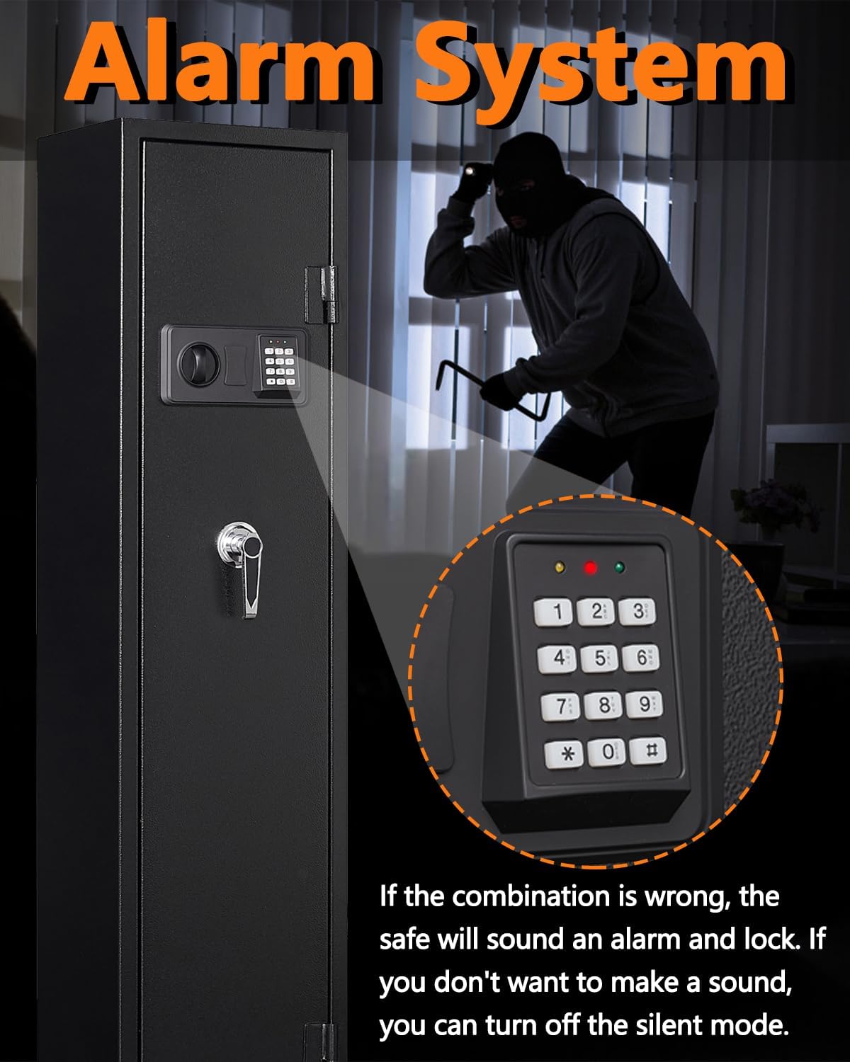 Gun Safe for Home Rifles and Pistols with Adjustable Dividers P1930
