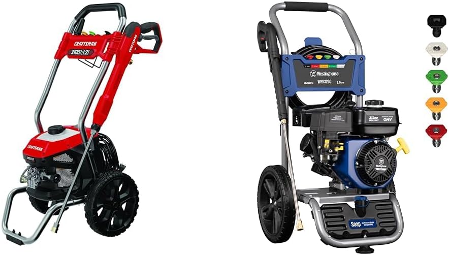 CRAFTSMAN 2100-PSI Electric Pressure Washer Bundle with Westinghouse 3200 PSI 2.5 GPM Gas Pressure Washer