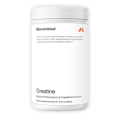 Momentous Creatine Monohydrate Powder - Creapure Creatine Performance - Monohydrate Creatine for Muscle Support, Helps Energy Levels - Creatine for Women & Men - 5g Per Serving (90 Servings)