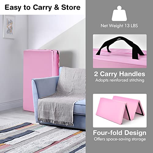 Gymnastics Mat 4x8 ft Folding Exercise Mat with Carry Handles N2334