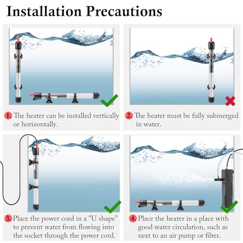 Submersible Glass Aquarium Heater for Fresh and Salt Water Q52987