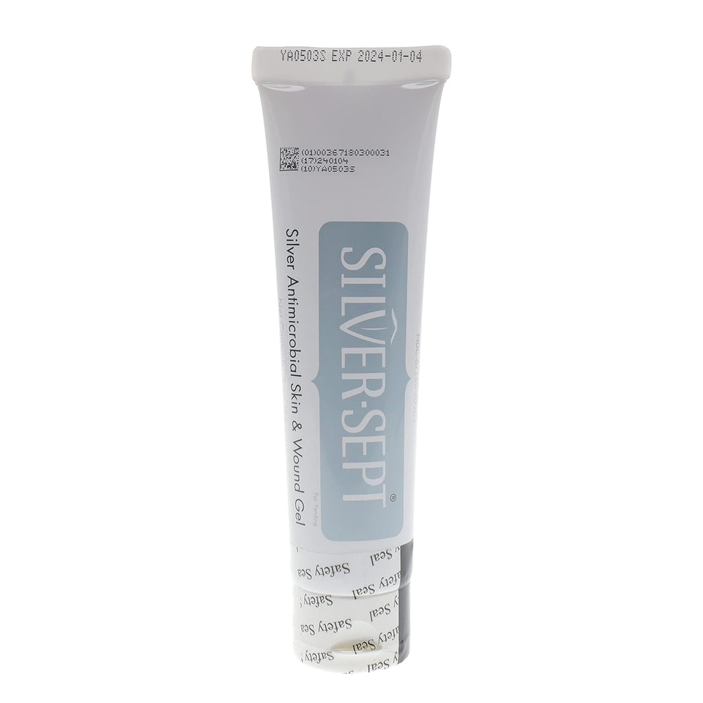 Silver Skin and Wound Gel, 3 oz. Tube for Foot and Leg Ulcer Treatment, 1st and 2nd Degree Burn Care