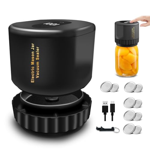 Electric Mason Jar Vacuum Sealer Kit for Wide Mouth and Regular Mouth Mason Jars