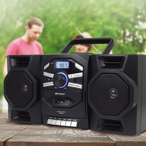 Portable CD Player Boombox with Cassette, AM/FM Radio, MP3, AUX and Detachable Speakers A977240