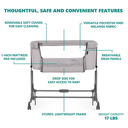 Bassinet and Bedside Sleeper in Dark Blue, Lightweight and Portable R3284