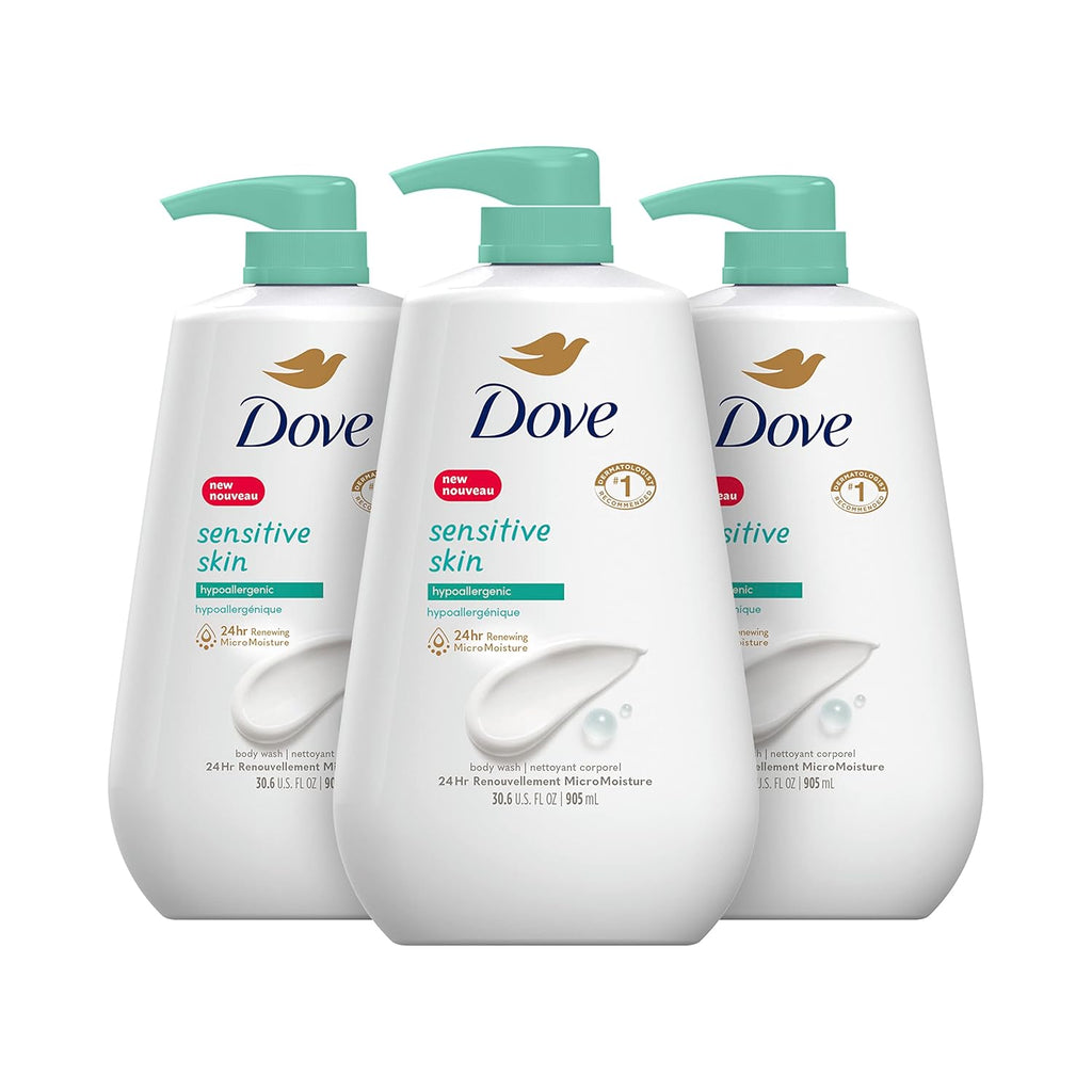 Moisturizing Body Wash Bundle with Foaming Deep Moisture and Hypoallergenic Formula, 7-Pack D810461