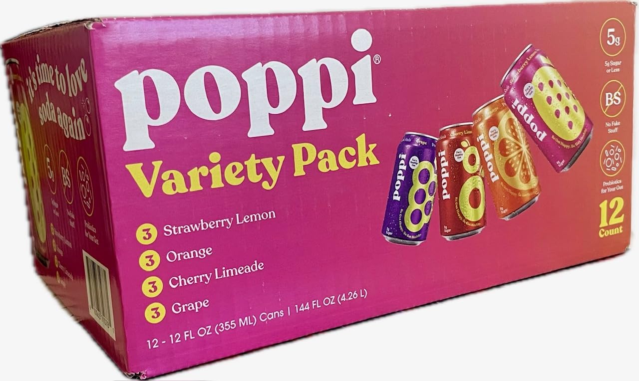 Prebiotic Soda Variety Pack, 12 Cans D674