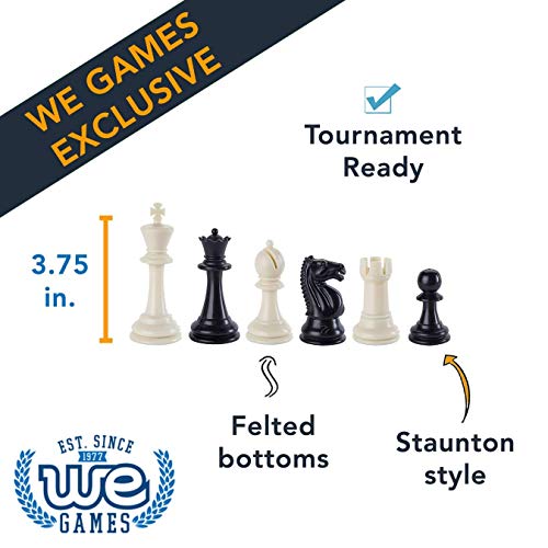 Tournament Chess Set with Filled Pieces and Roll-Up Vinyl Board C914884