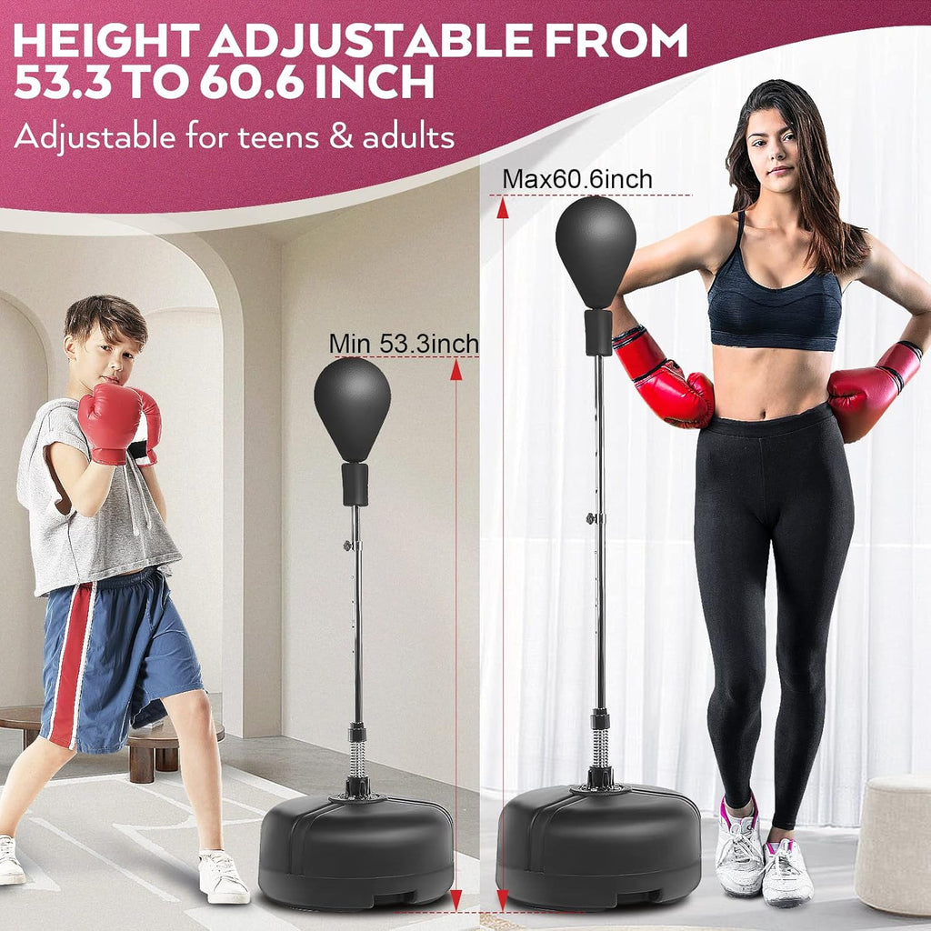 Free Standing Punching Bag Adjustable Height Boxing Bag for Adults & Kids O743