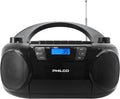 Philco Bluetooth CD Boombox with Cassette, MP3 CD USB Playback The Ultimate Retro Music Combo with Best Class Sound Performance, 12 watts, and telescopic FM antenna provides maximum radio reception