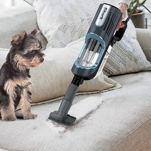 Corded Stick Vacuum with Swivel Steering and LED Headlights, Removable Dust Cup, for All Floors O67451