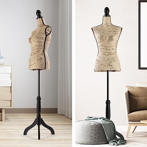 Dress Form Mannequin with Adjustable Tripod Stand for Sewing and Display R256
