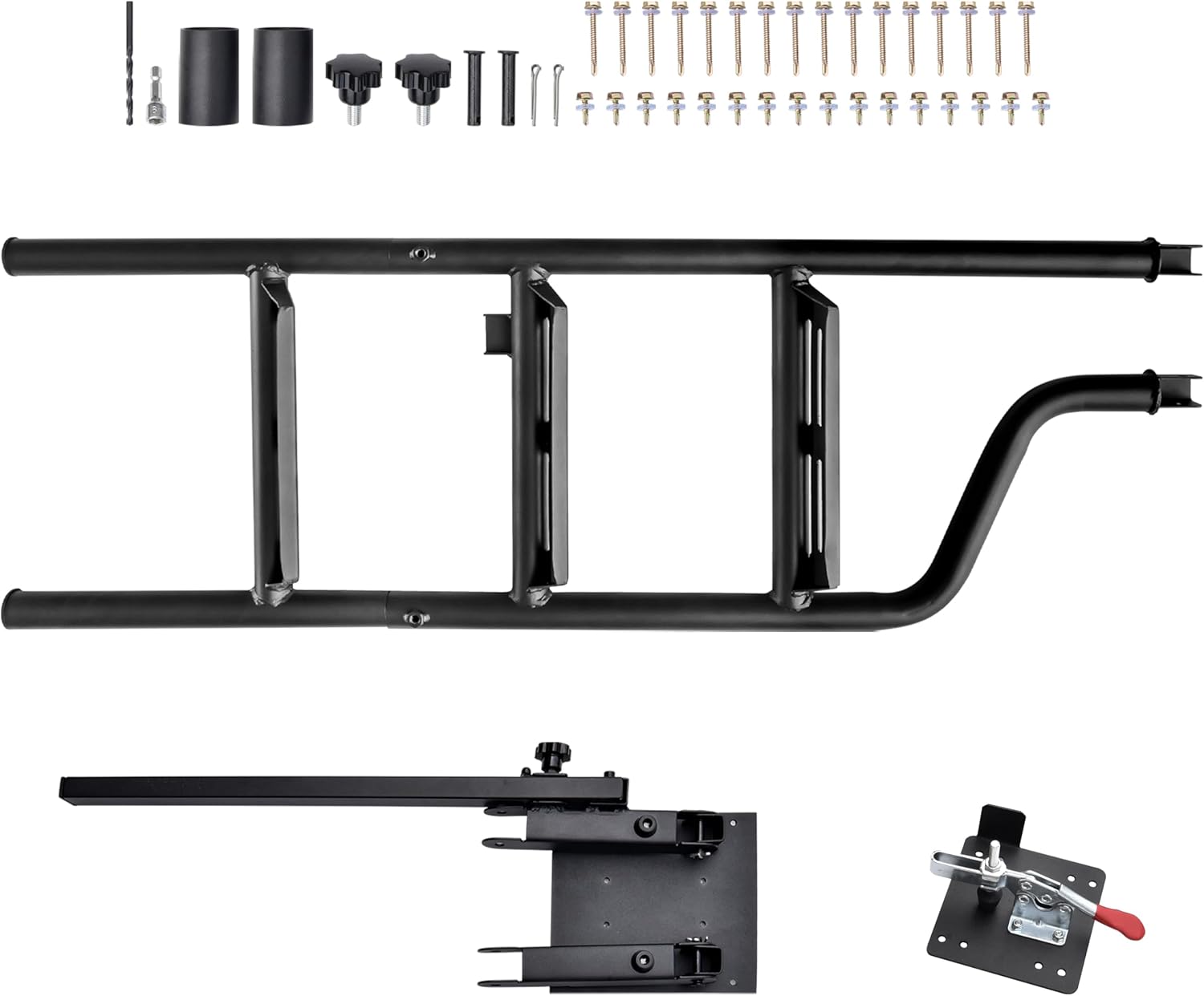 Foldable Pickup Truck Tailgate Ladder with Grab Handle, Heavy Duty Folding Step Ladder X190