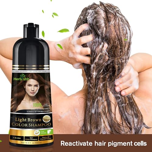 Hair Color Shampoo for Gray Hair, Dark Brown, Ammonia-Free P7986