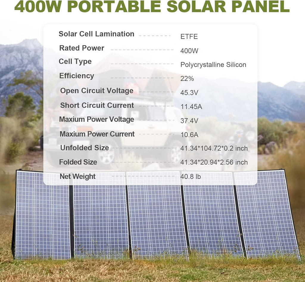 Solar Generator with Panels Included 2000W Portable Power Station 400W Q298