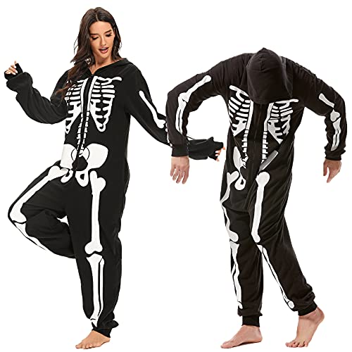 Skeleton Plush Pajamas Onesie for Women P2535