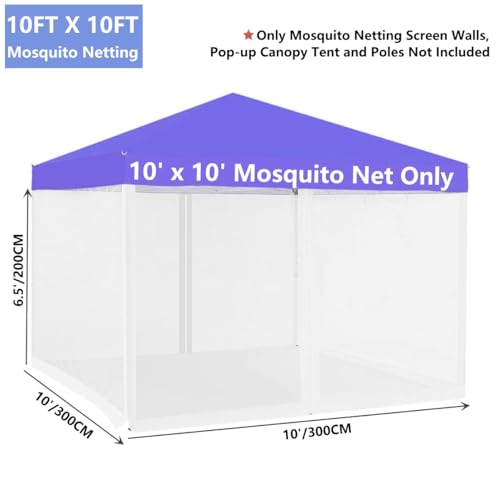 Mosquito Net for 10x10 Patio Gazebo Canopy, Double Door with Zipper G180