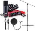 Focusrite Scarlett Solo Studio 3rd Gen USB Audio Interface Bundle with Boom Stand, XLR Cable and Pop Filter (4 Items)