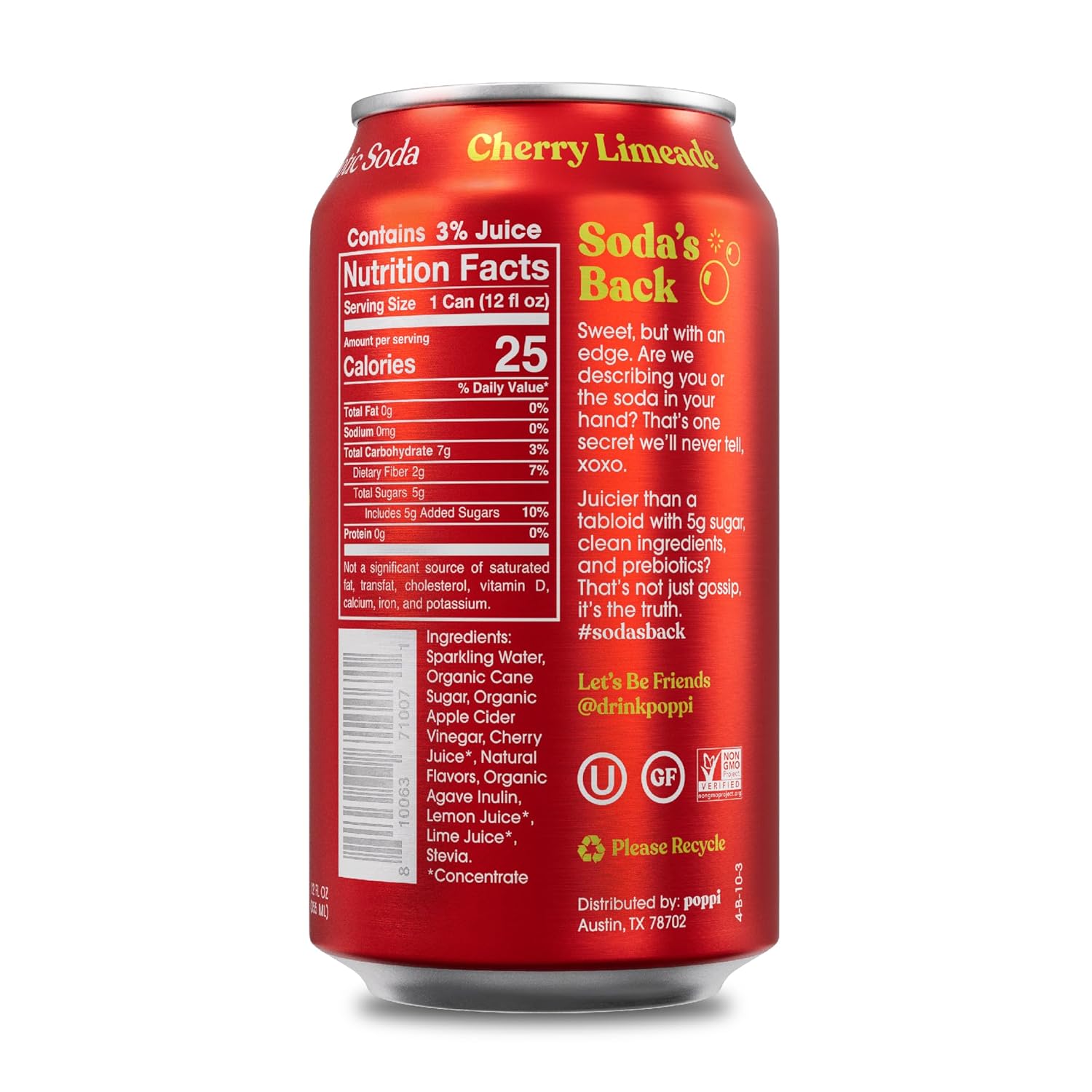 Sparkling Prebiotic Soda Variety Pack, Low Calorie, 12oz N251460