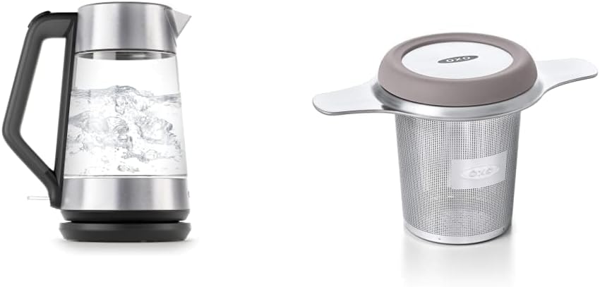 OXO Brew Cordless Glass Electric Kettle (1.75 L) and Tea Infuser Basket (6 oz.)