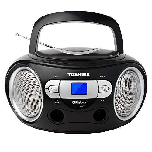 Toshiba TY-CWS9(K) Portable CD Bluetooth Boombox with AM/FM Stereo and Aux Input, Black