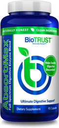 BioTrust AbsorbMax Broad Spectrum Digestive Enzyme Blend, Gluten Free, Non GMO, Digestive Support for Nutrient Digestion, Absorption and Periodic Digestive Discomfort and Bloating